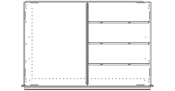 Sada přepážek do zásuvek 5 přihr., výška 120 až 360 mm, šířka 1022 mm, řada DBG