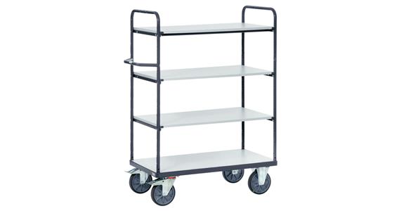 ESD shelf trolley load surf. size 1000X600 mm load capacity 600 kg 4 shelves