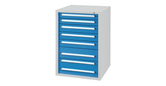 Drawer cabinet H1028XW722XD700mm 7 drawers RAL7035/5012