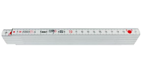 Folding rule -LONGLIFE- white length 2 m width 16 mm number of sections 10