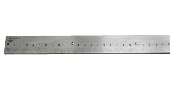 Inspection rule DIN866/A lasered 1/1 mm graduation stainless L=4000 mm