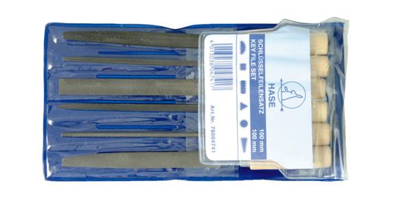 Key file set, 6 pieces, DIN 7283 A-F, in bag, length 100 mm, cut 2