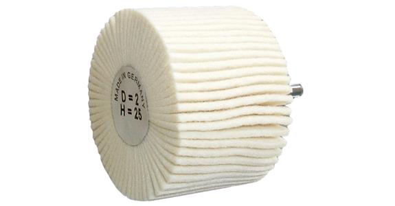 Segmented felt polisher, brush shape shank diameter 6 mm 40x20 mm medium