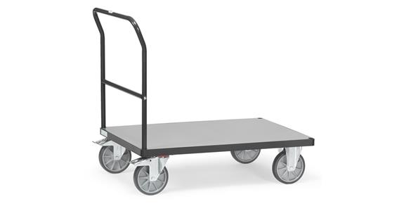 Push handle trolley steel tube loading surface 1000x600 mm load 600 kg RAL 7016