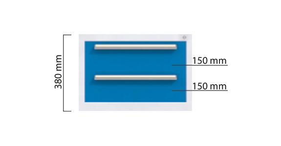 Drawer cabinet 2x90, 1x120 100 % extension 380 x 572 x 600 mm