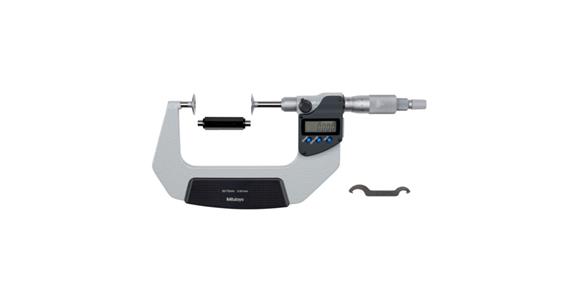 IP65 dig. micrometer 50-75 mm, disc meas. surfaces, DO, non-rotating spindle