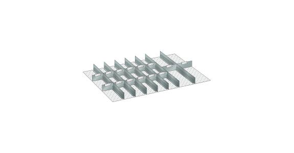 Set Schlitz-Trennbleche BxT 918x612mm FH100,125mm 7 Schlitzwände 14 Trennbleche