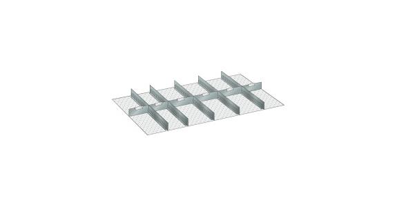 Set Schlitz-Trennbleche  BxT 1088x612mm FH100,125mm 5 Schlitzwände 6 Trennbleche