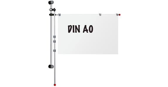 Planhalter Wand mit 2 Aluminium-Schwenkarmen DIN A0 und je 3 Magnetclips